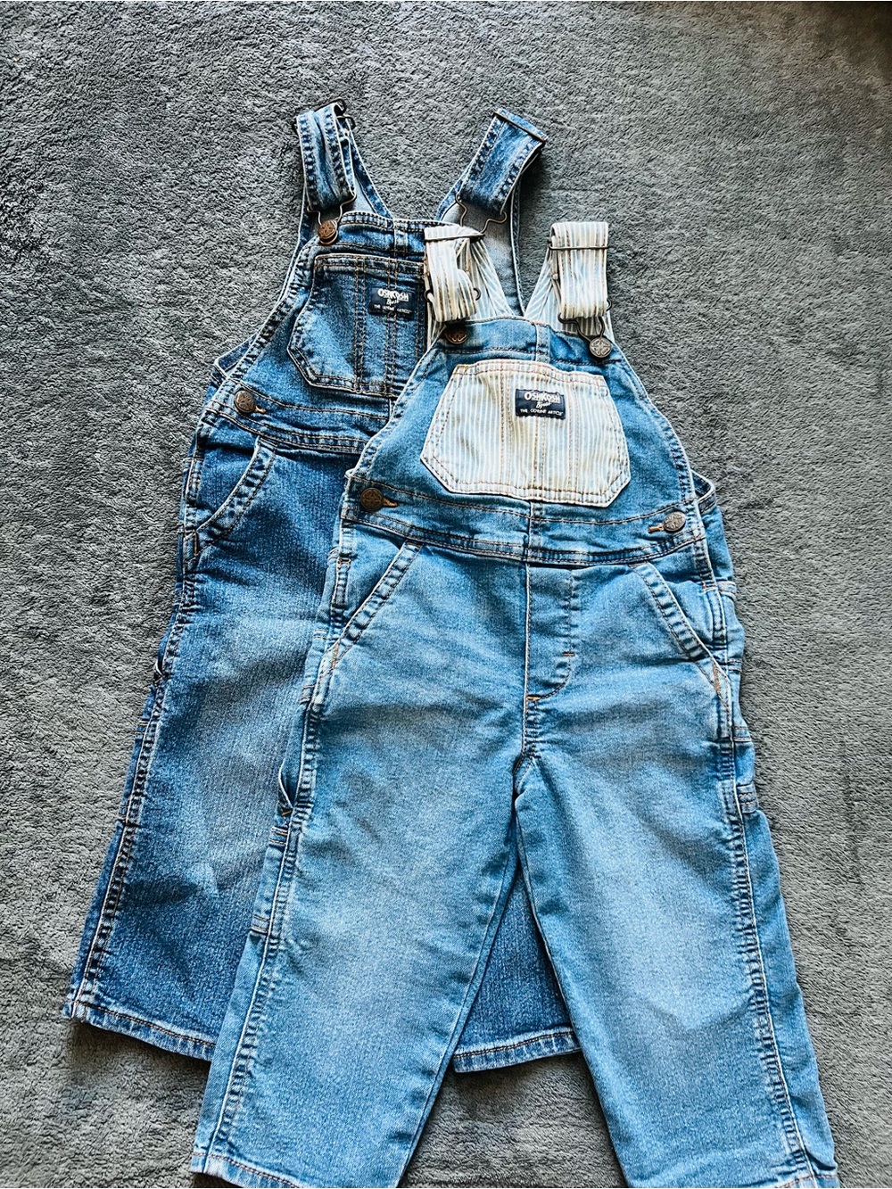 OshKosh B'gosh Light Blue Denim Kids Overalls Twin Pack